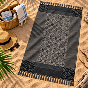 Serviette de plage Hammam 100% coton, écologique, jacquard, Fouta, unisexe, prix usine, fabricant indien, rectangulaire. - Product Image 5