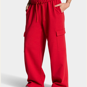 Pantalones Deportivos Personalizados para Mujer, de Cintura Alta, Forrados de Felpa de Algodón, Cintura Elástica Suave, Pierna Ancha, Casuales, para Yoga, con Bolsillos - Product Image 6