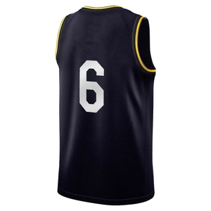 Maillot de basket-ball noir unisexe, numéro 6, sans manches, en maille polyester respirante, vêtements de sport pour adultes, toutes saisons - Product Image 2