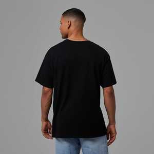 Camiseta básica de manga corta para hombre, negra, lisa, de corte holgado y extragrande, con cuello redondo. - Product Image 6