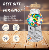 Máquina expendedora de chicles de doble burbuja Kwang Hsieh de 12 pulgadas, estilo vintage, con transferencia de agua, interfaz en inglés y textura de piedra.