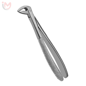 Forceps d'extraction dentaire supérieur antérieur, pinces à racines, argentées, à poignée moletée, instrument chirurgical manuel de classe I - Product Image 1