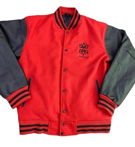 Blouson Bomber d'Hiver pour Homme Coupe-Vent % Corps en Laine avec Manches en Cuir de Vachette Véritable Haute Qualité - Product Image 1