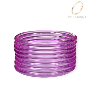 Wholesale Elegant Transparent Kashmiri Purple Jelly Acrylic <b>Bangles</b> Set Lightweight Fashion Wedding Jewellery for Women and Girl - Product Image 4