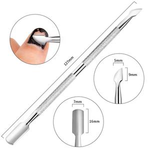 Dual-End Stainless Steel Nail <b>Cuticle</b> Pusher Set Reusable Manicure <b>Tool</b> with Textured Grip and Multiple Colors - Product Image 4