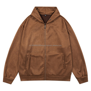 Winter New Sueded Hoodie Custom Zipper Men'S Hoodies & Sweatshirts <b>Brown</b> Zip Up Super High Quality Zipper Hoodie Jacket - Product Image 1