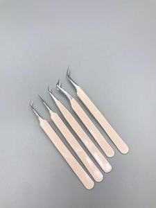 Pince à épiler de précision DENTRIC T-032 en acier inoxydable durable, pointe incurvée, antistatique, outils professionnels personnalisables - Product Image 1