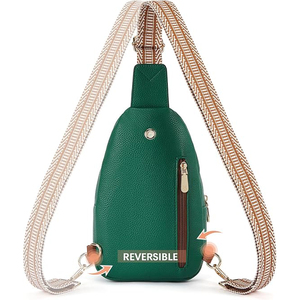 Leather Waterproof Crossbody Bag Zipper Convertible Detachable <b>Chain</b> Strap Shoulder Handbag for Camping Shooting Day Night - Product Image 2