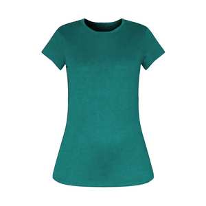 T-shirt décontracté personnalisé pour femmes avec 100% de coton biologique à manches courtes pour filles T-shirt solide imprimé par sublimation au quotidien à porter - Product Image 5
