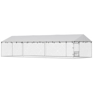 Caseta para Perros de Exterior con Jaula y Gallinero Integrado para Comederos de Animales - Product Image 5