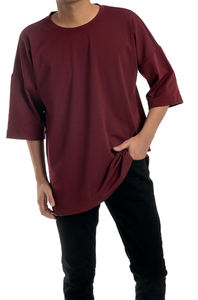 Camiseta de Manga Corta para Hombre, Estilo Casual de Verano, Hombros Caídos, Primavera, 100% Algodón Poliéster, Peso Medio, Holgada - Product Image 2