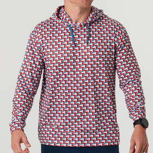 Vente directe d'usine de combinaisons de pêche de haute qualité de couleur unie et de vêtements de sport décontractés à capuche pour hommes - Product Image 1