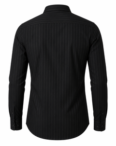 Men's <b>Half</b> Sleeve Solid Formal <b>Shirt</b> Knitted Fabric <b>Button</b> Down Design Regular Length Black Color 100% Cotton Quick Dry - Product Image 2
