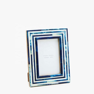 Modern Black <b>White</b> Chevron Bone Inlay Customized Photo <b>Frame</b> Eco-Friendly Tabletop Home Decor the Handmade Collection - Product Image 3