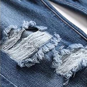 High Street Wind soft best Embroidered <b>Jeans</b> <b>Men's</b> Ripped Elastic Slim Legs <b>Men</b> Denim <b>Jeans</b> Casual wear <b>Men's</b> Distressed Trouser - Product Image 2