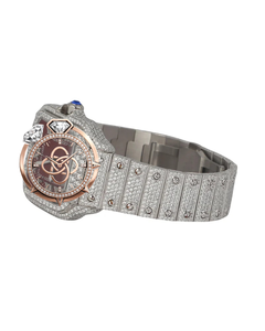 Luxury Men’s Diamond <b>Watch</b> Red Dial Square <b>Case</b> Stainless Steel Bracelet <b>Watch</b> Full Crystal Iced Out Quartz Wristwatch - Product Image 3