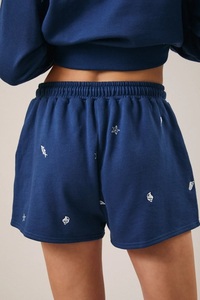 Shorts Bermuda Femme Bleu Marine à Carreaux en Polyester/Nylon Tricoté avec Cordon de Serrage Coupe Ajustée Style Décontracté Très Respirant Séchage Rapide - Product Image 3