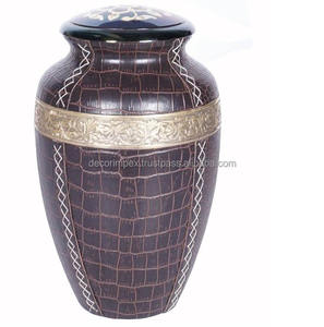 Urne funéraire moderne en laiton de haute qualité, motif léopard guépard violet, fonction vase de table – Meilleure vente - Product Image 5