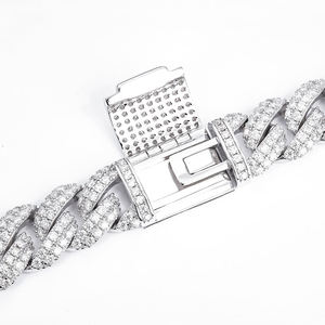 Bracelet de poignet en argent sterling de qualité supérieure avec pierres étincelantes, bijou de luxe certifié, cadeau tendance pour les hommes modernes - Product Image 2