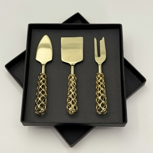 Premium Quality Stainless Steel Gold Plated <b>Cheese</b> <b>Set</b> With Resin Handle Cutting Tool Kitchenware Tableware <b>Cheese</b> Tools <b>Set</b> - Product Image 1