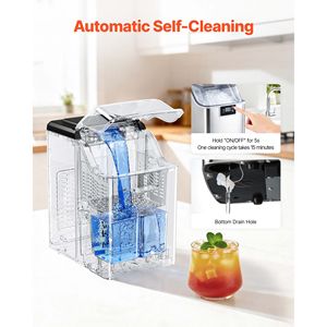 Macchina per il Ghiaccio da Banco Portatile, 44 Libbre al Giorno, Funzione Autopulente, Cestello per Conservazione Ghiaccio da 4 Libbre, Produzione Ghiaccio a Pepite, Elettrodomestico da Cucina - Product Image 5