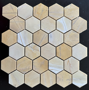 Juego de Mosaicos de Mármol Beige Moderno, Hexagonal, Pulido, Blanco Lechoso, Amarillo Limón, Resistente al Agua, para Pared de Baño, Diseño de Interiores - Product Image 5