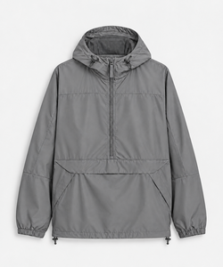<b>Mens</b> Winter Casual Lightweight Hooded Windbreaker <b>Jacket</b> with Zipper Closure Solid Color Softshell Polyester/Nylon 220g - Product Image 1