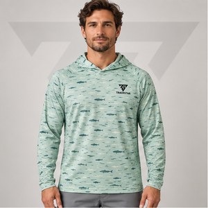 Custom <b>Fish</b> Print Long Sleeve Hooded Fishing <b>Shirt</b> Breathable Quick Dry UPF 50 Unisex Performance Fishing Hoodie - Product Image 1
