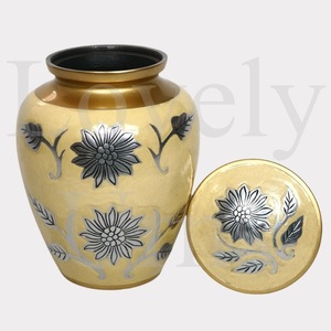 Urna de cremación con diseño floral, tamaño mediano para adultos, recipiente decorativo para cenizas conmemorativas. - Product Image 2