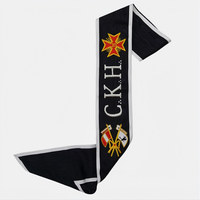 Écharpe de Maçonnerie du Rite Écossais AASR 30ème Degré Almoner CKH avec Badge Étoile, Broderie à la Main, Régalia Maçonnique