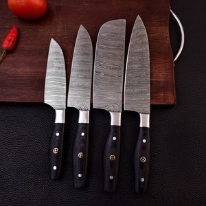 Ensemble de couteaux de chef en acier Damas forgé sur mesure, faits à la main, professionnels, quatre pièces, ambidextres, Nordic Forge - Product Image 1