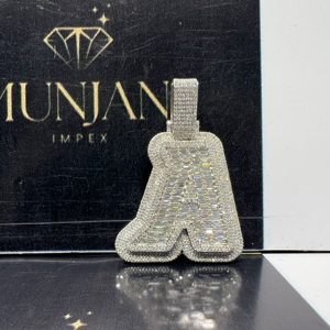 Colgante de Letra A Personalizado de Lujo, con Diamante VVS Certificado por IGI, en Plata de Ley 925, Estilo Hip Hop, para Hombres y Mujeres, Ideal para Fiestas - Product Image 4