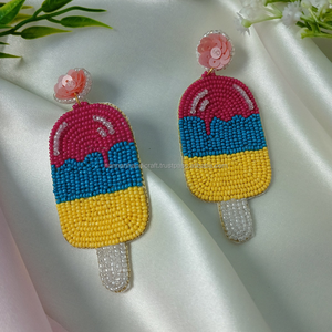 Pendientes Largos Bohemios Hechos a Mano con Resina Ecológica, Forma Irregular y Colores Personalizados, Venta al Por Mayor - Product Image 2