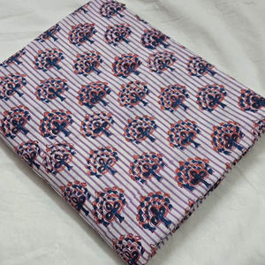 Tissu en coton 100% écoresponsable fait main, imprimé au bloc à la main, poids moyen, séchage rapide, pour sacs, chemises et housses pour garçons, style bohème - Product Image 1