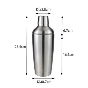 Coctelera Cobbler de 480 ml, 3 Piezas, Doble Capa, Acero Inoxidable 304, con Colador Integrado, para Bartender, Mezclador de Martini y Cócteles - Product Image 2