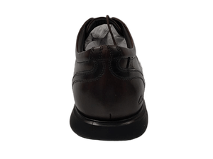 Zapatos Oxford de Vestir para Hombre, de Cuero Genuino Marrón, con Punta Puntiaguda, Cordones, Transpirables, Logotipo Repujado, Suela de Goma, para Oficina y Carrera Profesional - Product Image 3