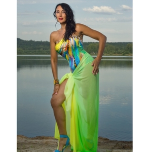 Pareo de Playa Multifuncional de Rayón con Diseño Personalizado, Estampado Floral, Largo, con Talla Personalizada - Product Image 3