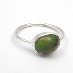 Natural Black <b>Opal</b> Gemstone <b>Ring</b> Crafted From 925 Sterling <b>Silver</b> <b>Ring</b> Bezel Set Gemstone Bohemian <b>Ring</b> At Wholesale Price - Product Image 3