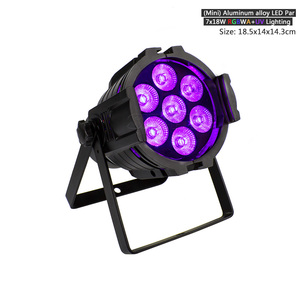Compact 7×18W LED Par RGBWA UV 6in1 Professional Stage Lighting DMX Wash <b>Light</b> for Mobile DJ - Product Image 1