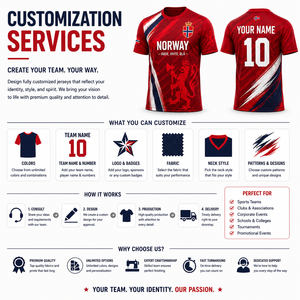 Maillot de supporter de l'équipe nationale de football norvégienne Viking Essential, T-shirt de sport imprimé à col rond, décontracté, respirant, Victory - Product Image 3