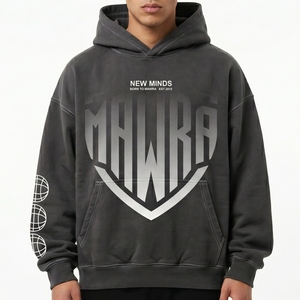 Sweat-shirt à capuche personnalisé Mawra pour homme, en coton noir, molletonné, décontracté, coupe classique, pour l'automne, unisexe - Product Image 1