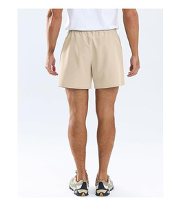 Shorts décontractés amples pour hommes en coton bouclette 5,5 pouces, taille haute élastique, multi-poches, brodés, anti-plis, pour le quotidien et la marche - Product Image 5
