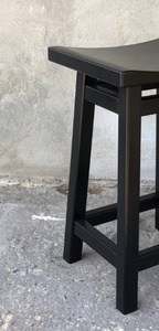 Tabourets de bar rectangulaires modernes en bois de Sheesham, finition noyer/teck, pour bar à domicile, cuisine et salon, usage commercial - Product Image 4