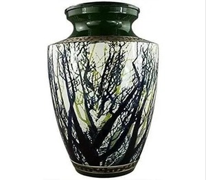 Urna Funeraria de Aluminio Grande Personalizada con Diseño de Árbol para Cenizas de Adultos, Urna Conmemorativa Decorativa con Bolsa de Terciopelo Negro - Product Image 6
