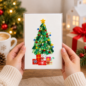 Tarjeta de Felicitación Navideña Personalizada con Diseño de Árbol de Pino Vietnamita, 12.7x17.8cm, Tarjeta de Papel Hecha a Mano al por Mayor, Fabricante OEM/ODM - Product Image 6