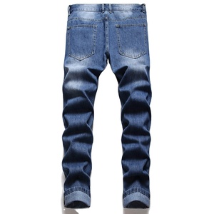 Wholesale <b>Men</b> Classic High Waist Snow Wash Cross-pants Jeans Pant Hot Selling Casual Straight <b>Stretch</b> Fashion Customized - Product Image 1