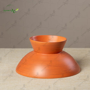 Cuenco de Pedestal de Bambú Hecho a Mano, Pieza Decorativa Escultural para Mesas Modernas de Lujo - Product Image 3