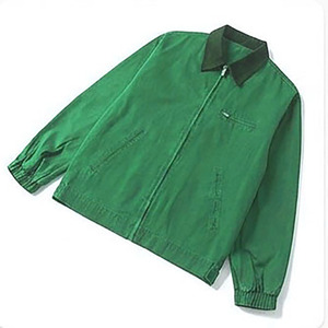 Veste de travail en toile verte pour homme, coupe classique, style vintage, effet délavé, fermeture éclair, coupe ajustée, veste pour homme - Product Image 1