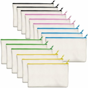Pochette de style de vie en toile de coton naturel, organiseur de voyage réutilisable, sac de rangement pour cosmétiques et articles divers - Product Image 4