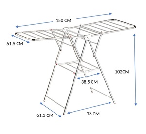 Séchoir à linge pliable haut de gamme, organisateur de linge réglable, support de suspension portable pour la maison, le balcon et la salle de bain - Product Image 4